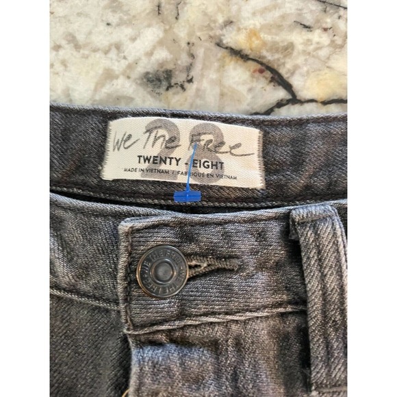 Free People We the Free Shorts Womens 28 Distressed Jean Button Fly Cuffed Gray - Picture 3 of 14